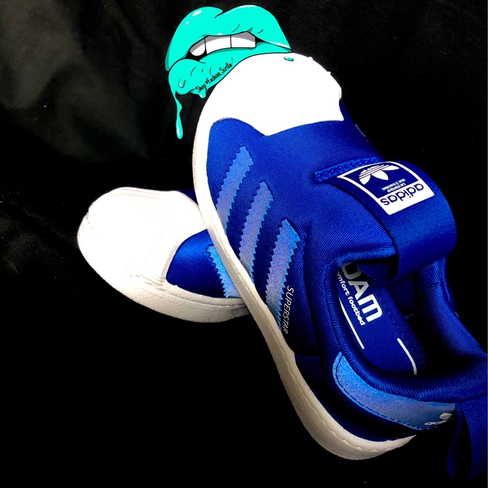 Adidas Superstar 360 Infant Blue White 3M Reflective Iridescent Sneakers - Picture 5 of 9